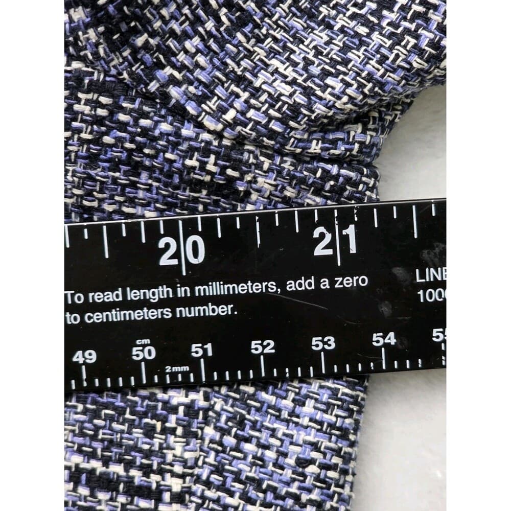 Liz Claiborne Women’s Petite 12 Blue & Gray Silk Open Front Suit Jacket - Thumbnail 3