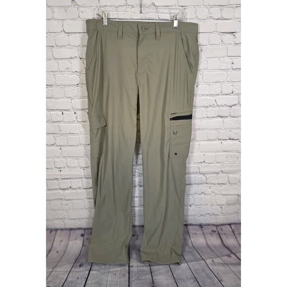 HUK Icon Pro Performance Men's 36x36 Khaki Fishing 50+ Water Repellent Pants - Thumbnail 14
