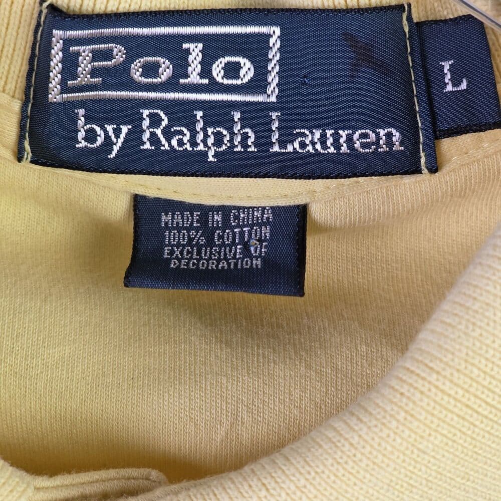 Ralph Lauren Men's Large Yellow Short Sleeve Polo Shirt - Thumbnail 2