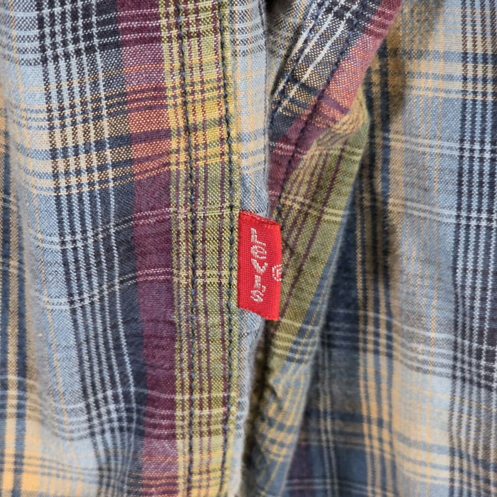 Levi's Red Tab‎ Men's Small Blue & Green Plaid Button Down Long Sleeve Shirt - Thumbnail 2