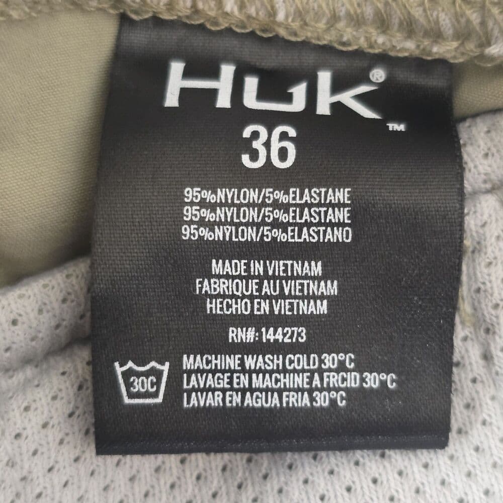HUK Icon Pro Performance Men's 36x36 Khaki Fishing 50+ Water Repellent Pants - Thumbnail 5