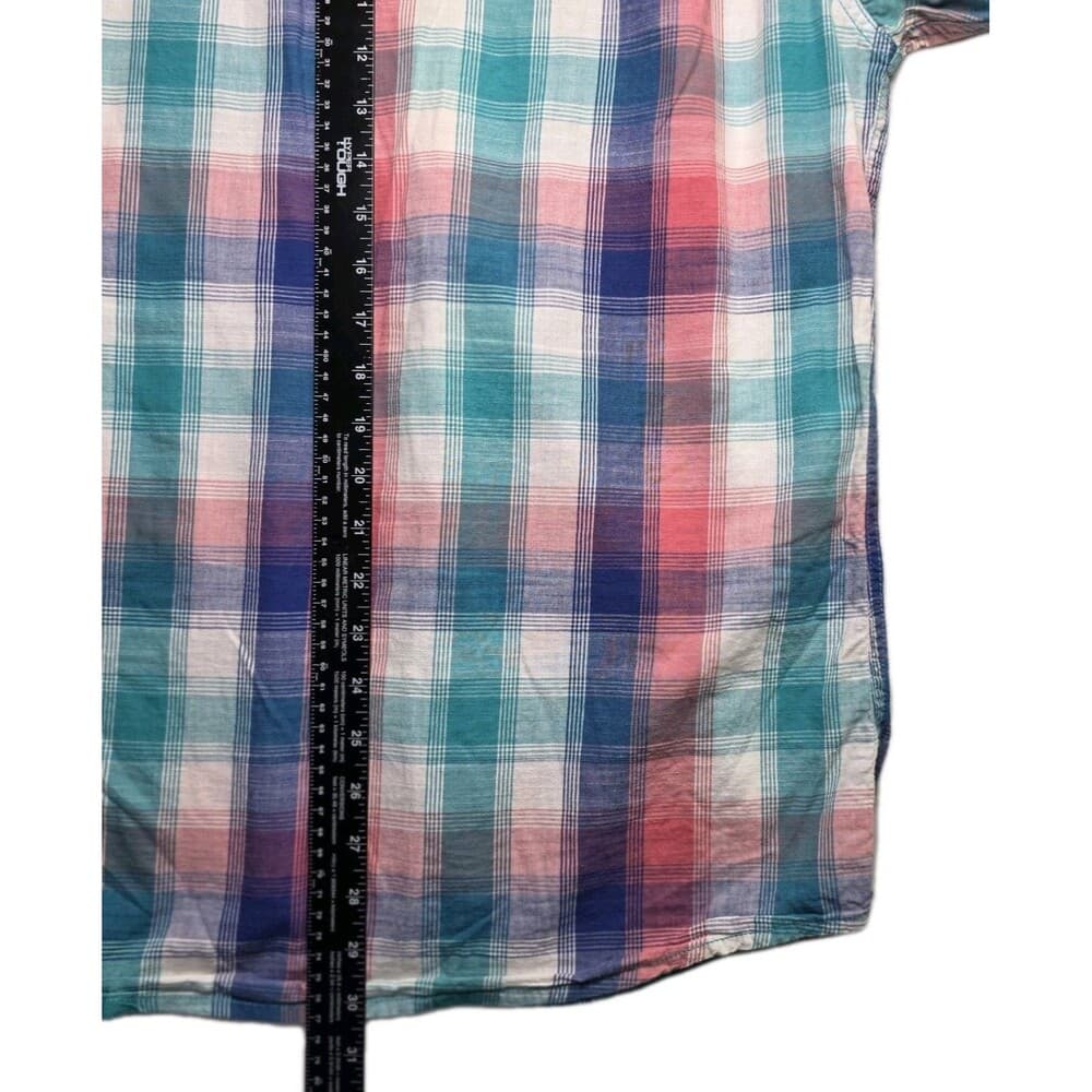 Cremieux Classics Men's Large Plaid Slim Fit Button Down Short Sleeve Shirt - Thumbnail 8