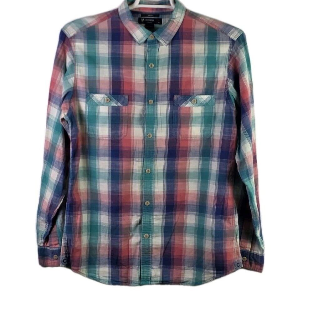 Cremieux Classics Men's Large Plaid Slim Fit Button Down Short Sleeve Shirt - Thumbnail 9