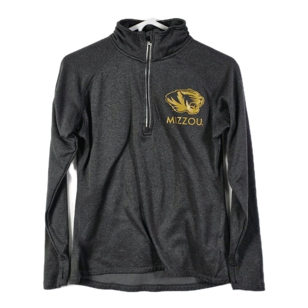 Knights‎ Apparel Mizzou Missouri Tigers Women's Small Gray 1/4 Zip Pullover - Thumbnail 7
