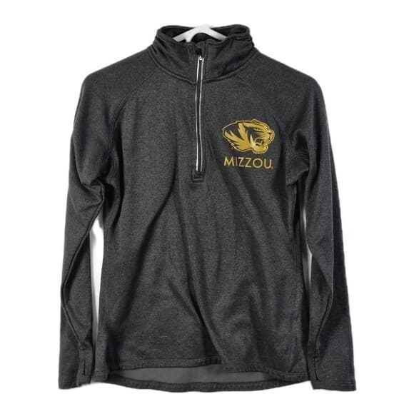 Knights‎ Apparel Mizzou Missouri Tigers Women's Small Gray 1/4 Zip Pullover - Thumbnail 8