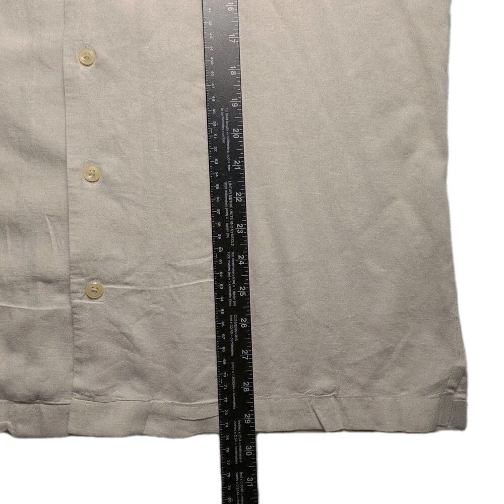 IZod Classic Men's Medium White Linen Blend Short Sleeve Polo Shirt - Thumbnail 7