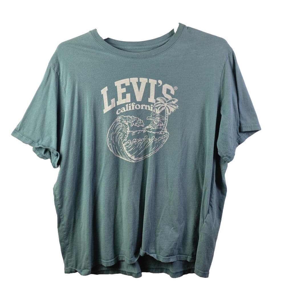 Levi Strauss & Co‎ Men's XXL Teal Short Sleeve T-Shirt - Thumbnail 6