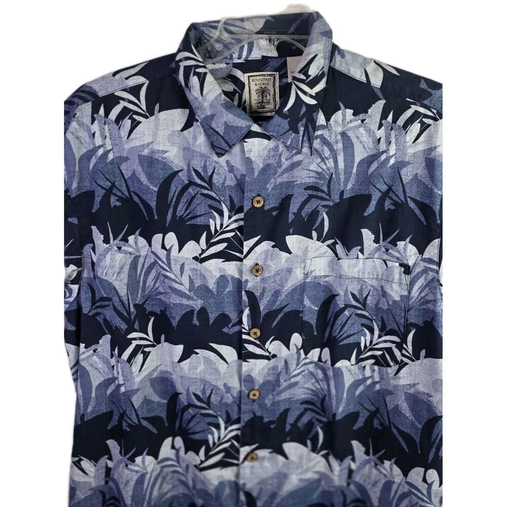 Roundtree & Yorke Men's Large Hawaiian Tropical Short Sleeve Shirt - Thumbnail 2