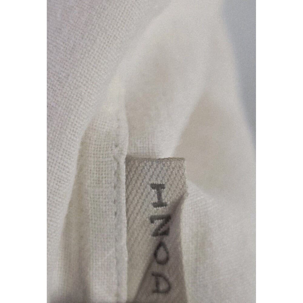 IZod Classic Men's Medium White Linen Blend Short Sleeve Polo Shirt - Thumbnail 3