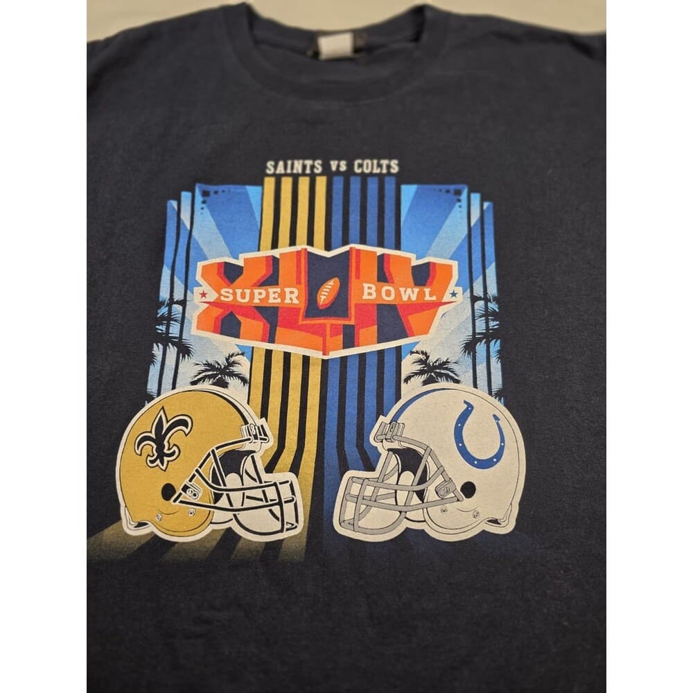 Reebok Super Bowl XLIV‎ Saints Vs Colts Men's Size Medium Short Sleeve Shirt - Thumbnail 8