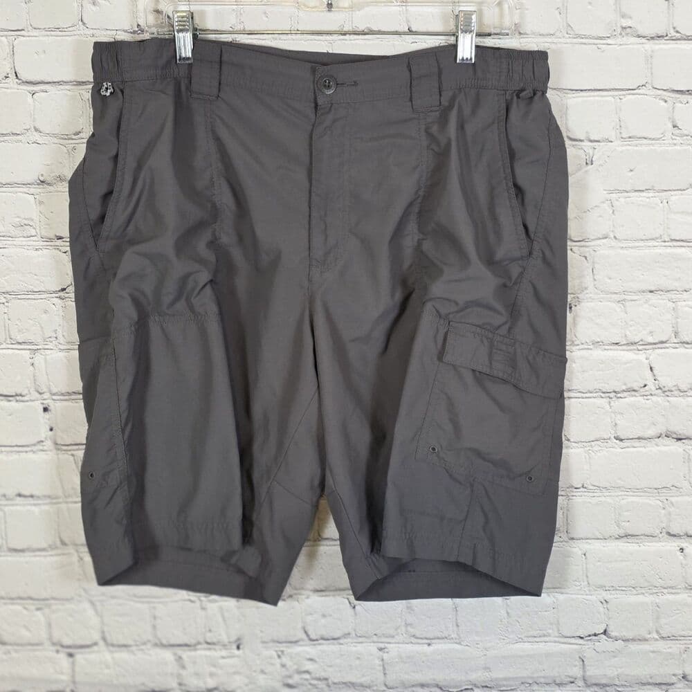 Columbia Men's 36 " Gray Nylon Flat Front Cargo Shorts - Thumbnail 14