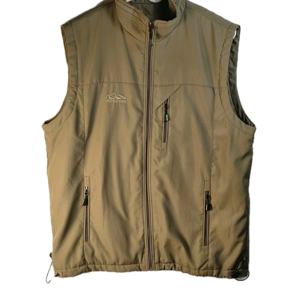 Mens XXL Tan Sleeveless Mesh Lined Vest - Thumbnail 8