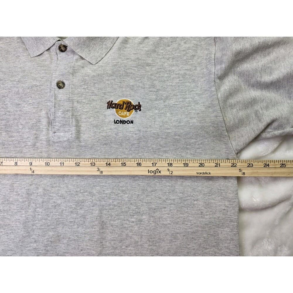 VTG Hard Rock Cafe London Men's‎ XL Gray Polo Short Sleeve Shirt - Thumbnail 3