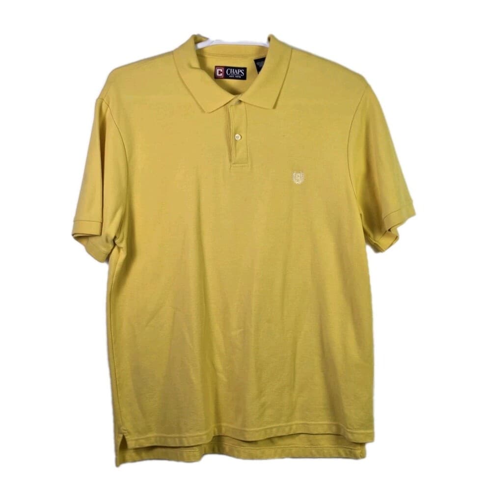 CHAPS Men’s XL Yellow Short Sleeve Polo Shirt‎ - Thumbnail 10