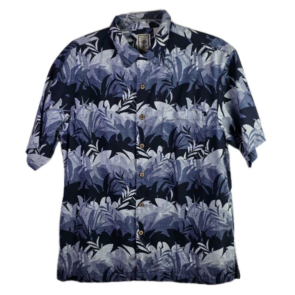 Roundtree & Yorke Men's Large Hawaiian Tropical Short Sleeve Shirt - Thumbnail 11