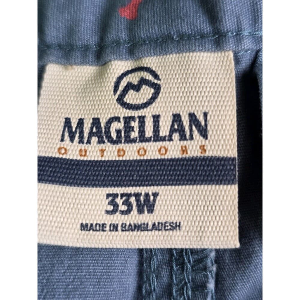 Magellan Shorts Men's Size‎ 33 Chino Blue/Green Shorts - Thumbnail 5
