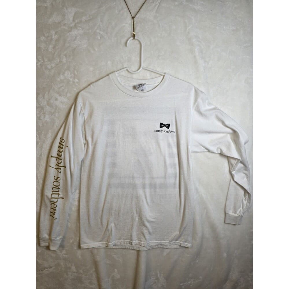 Simply Southern Shirt Mens Medium White Long Sleeve‎ Graphic Tee - Thumbnail 5