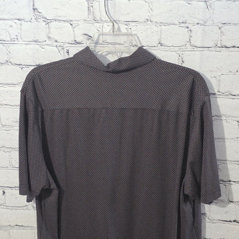 Hart Schaffner Marx Men's Large Marron Geometric Long Sleeve Button Up Shirt - Thumbnail 6