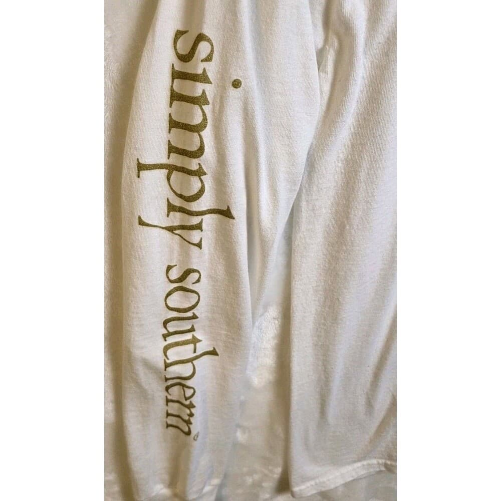 Simply Southern Shirt Mens Medium White Long Sleeve‎ Graphic Tee - Thumbnail 3