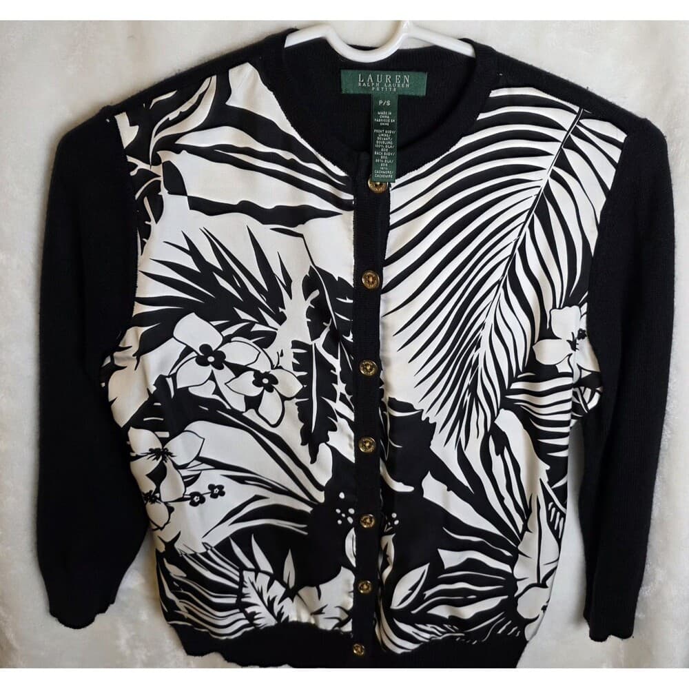 Lauren Ralph Lauren‎ Women's Size P/S Silk and Cashmere cardigan - Thumbnail 7