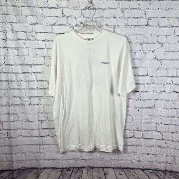 Vtg Patagonia Beneficial Men's XL White " Surfing Waves" Short Sleeve T-Shirt - Thumbnail 11