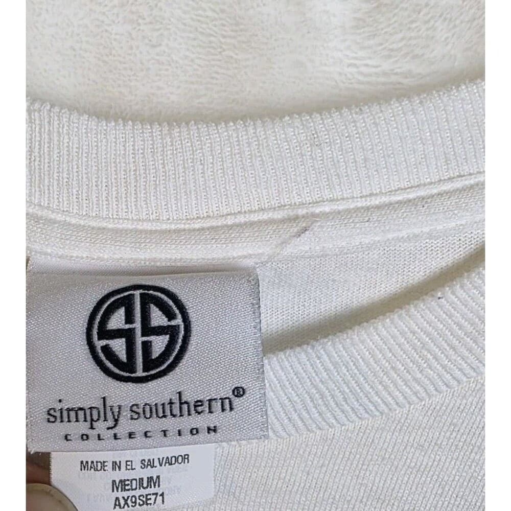 Simply Southern Shirt Mens Medium White Long Sleeve‎ Graphic Tee - Thumbnail 2