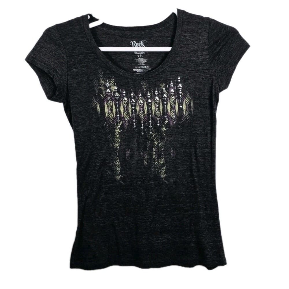 Wrangler ROCK 47 Women's XXL Gray‎ Short Sleeve T-Shirt - Thumbnail 6
