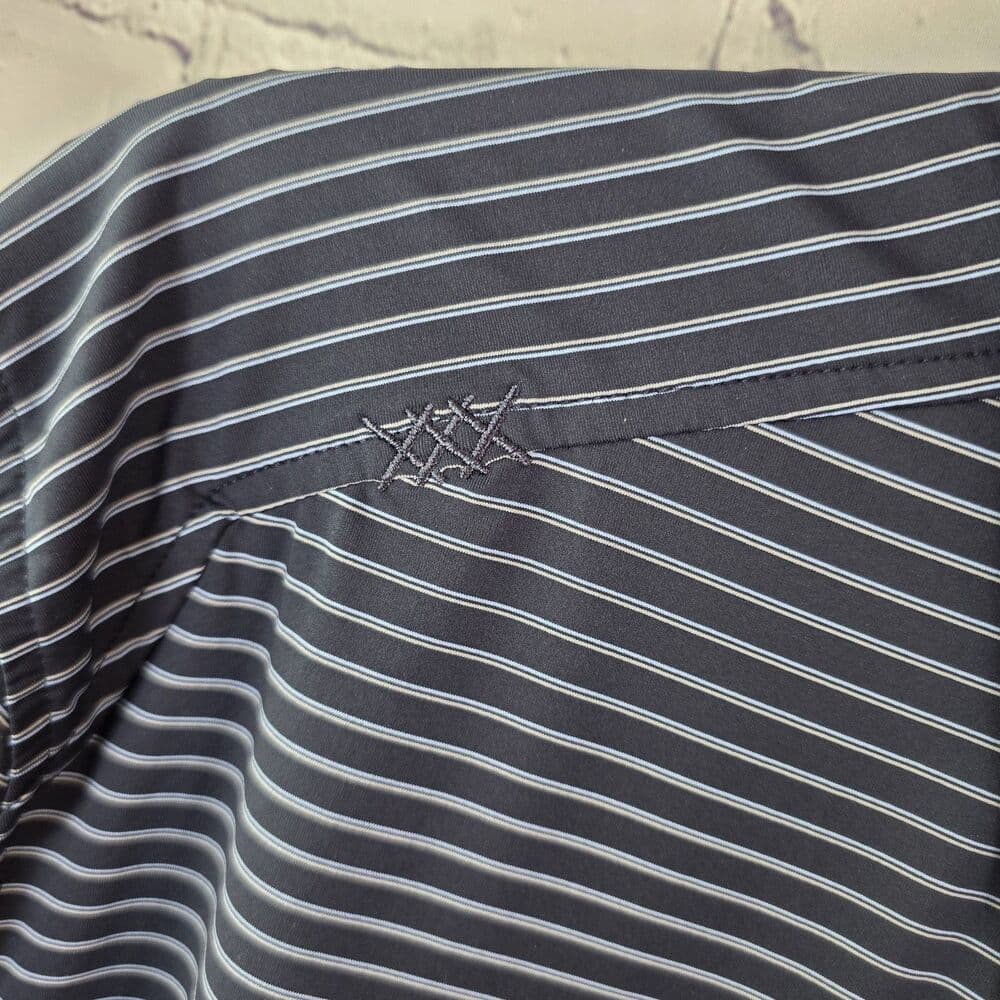 Rhone Men's XL Blue Commuter Striped Casual S/S Golf Shirt - Thumbnail 2