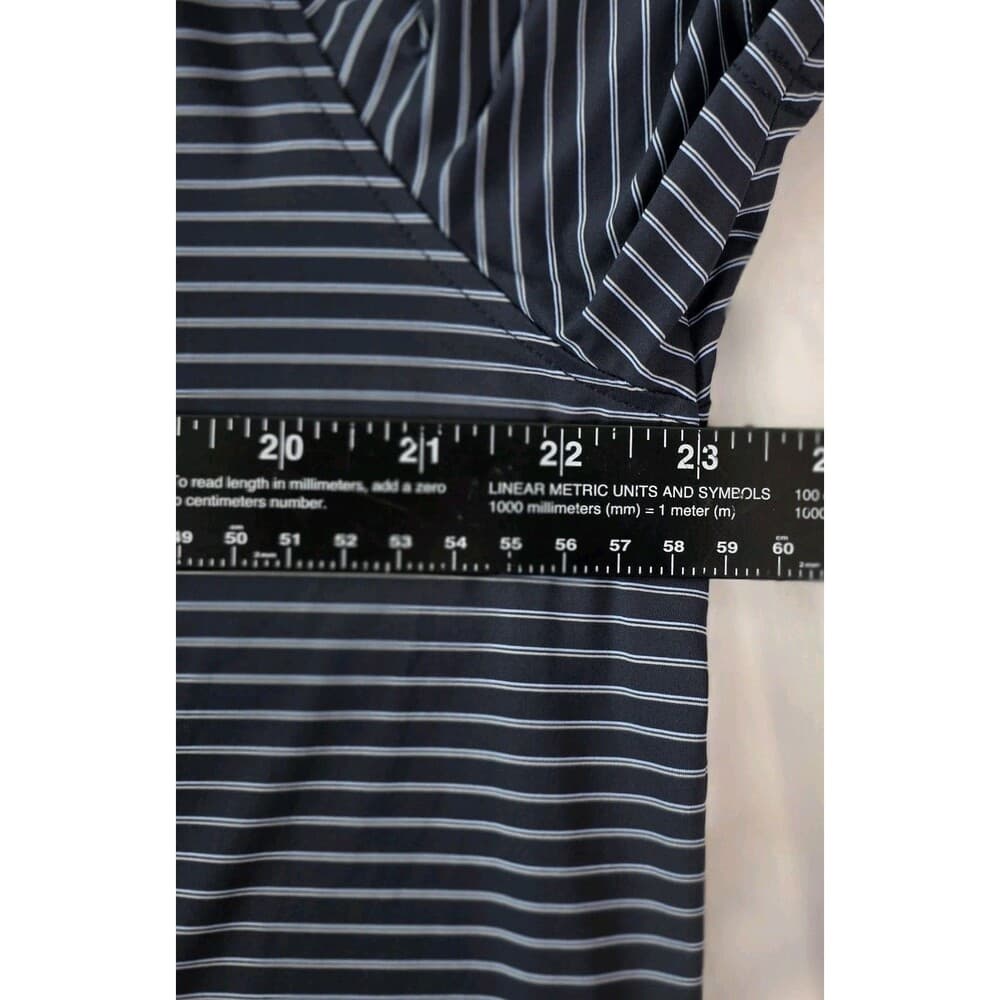 Rhone Men's XL Blue Commuter Striped Casual S/S Golf Shirt - Thumbnail 4