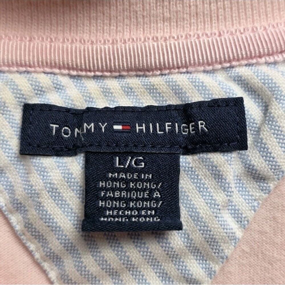 Tommy Hilfiger Women’s Large‎ Pink Short Sleeve Stretch Polo Shirt - Thumbnail 2