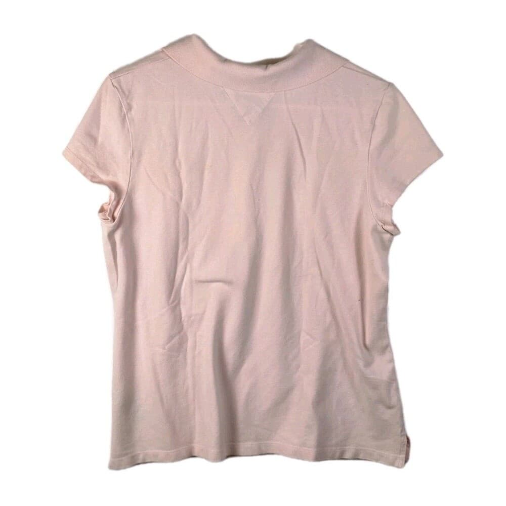 Tommy Hilfiger Women’s Large‎ Pink Short Sleeve Stretch Polo Shirt - Thumbnail 6
