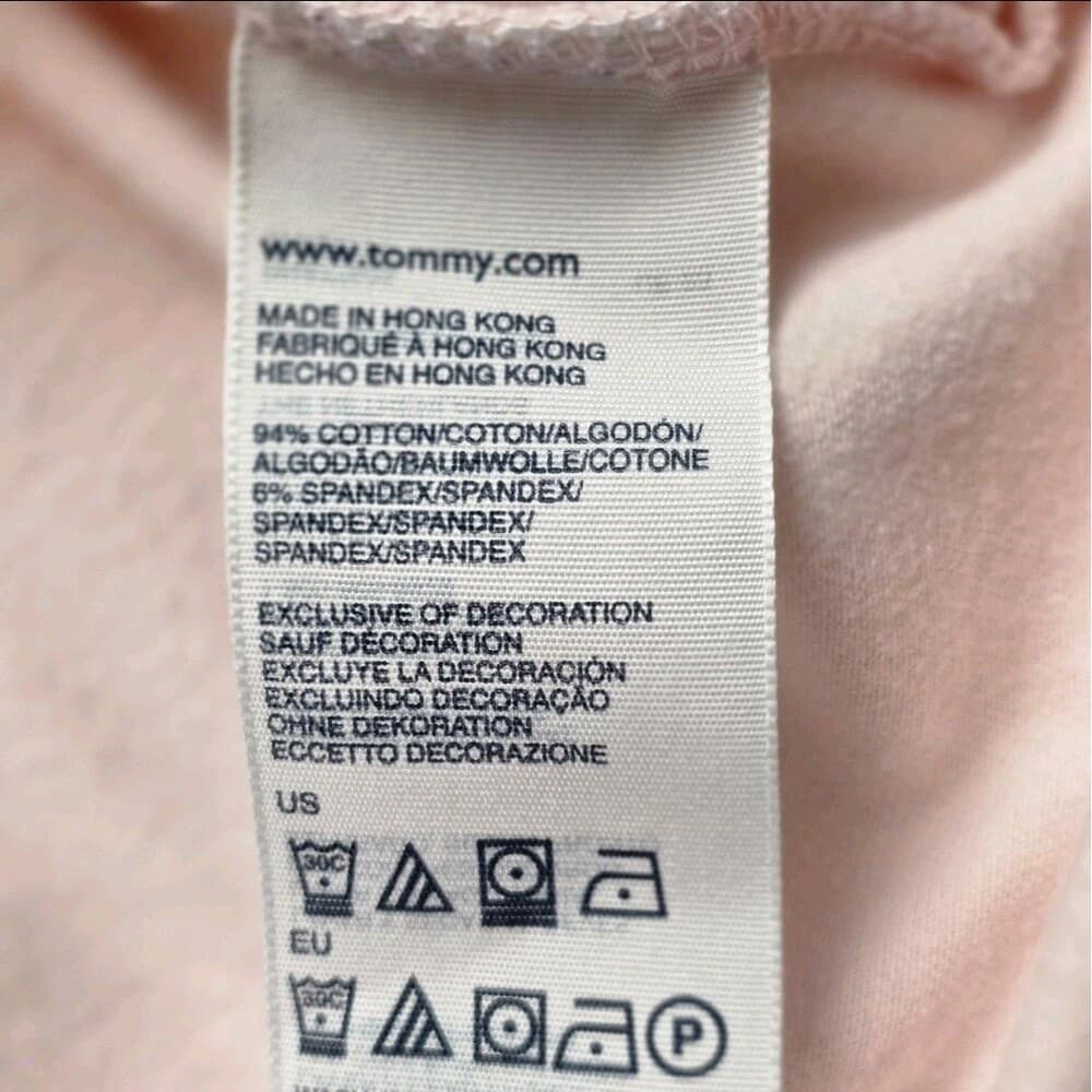 Tommy Hilfiger Women’s Large‎ Pink Short Sleeve Stretch Polo Shirt - Thumbnail 3