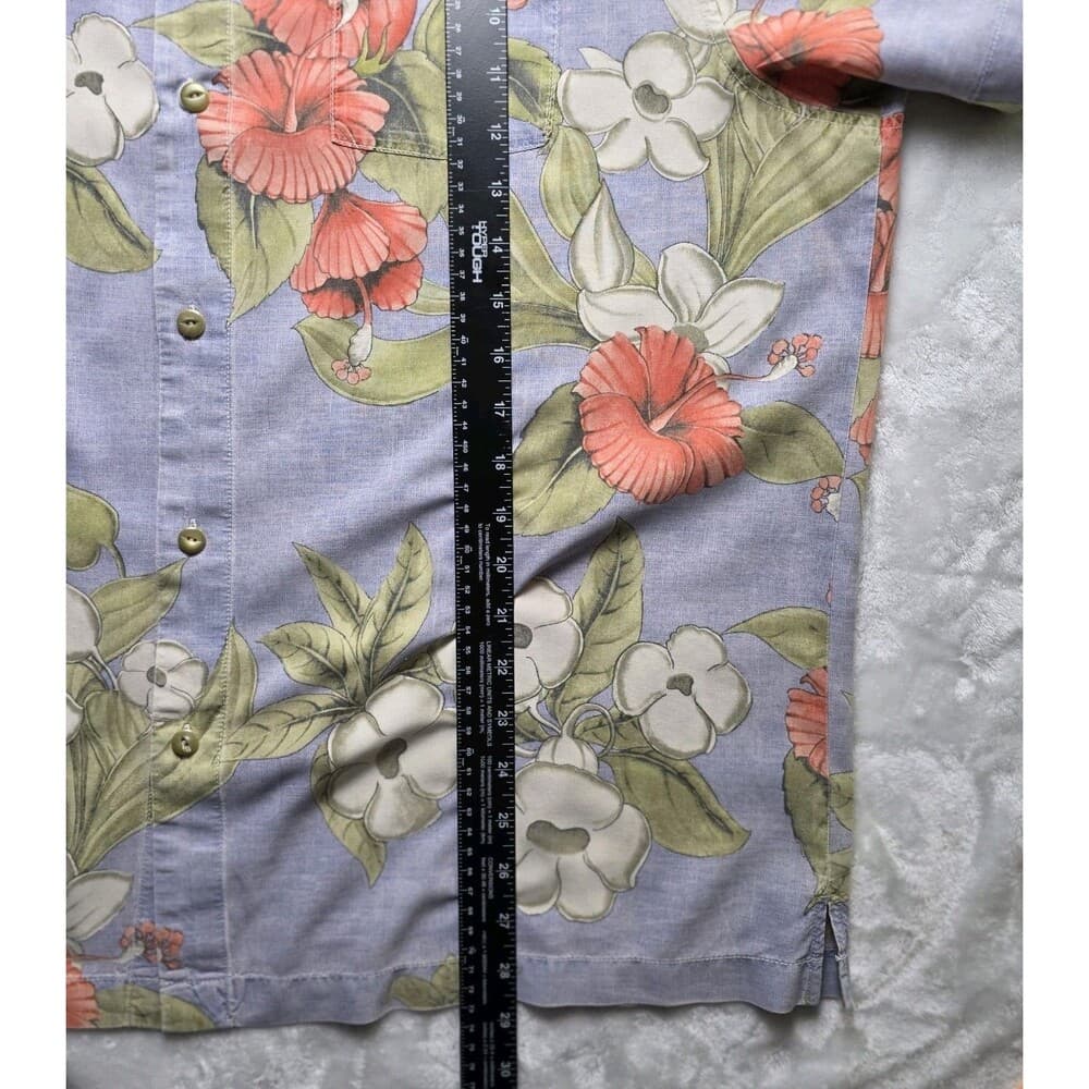 Tommy Bahama Shirt Mens XL Blue Floral Print Vintage Island Modern Fit Silk - Thumbnail 7
