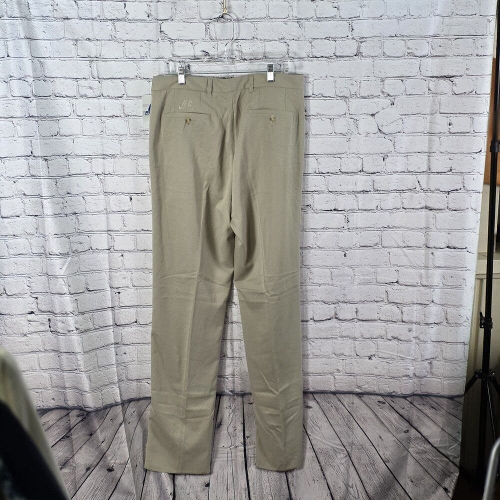 Russell Athletic Men's Khaki 36x48 Pleated Golf Pants - Thumbnail 8