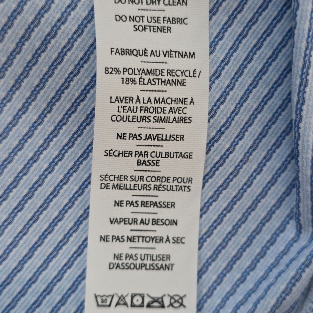 Rhone Men's XL Blue & White Geometric Striped Short Sleeve Polo Shirt - Thumbnail 5
