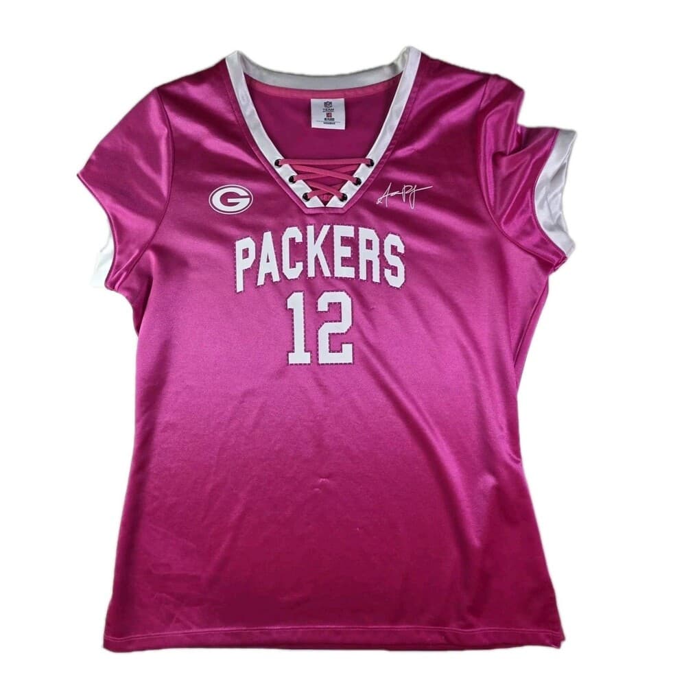 Team Apparel Women's Large Pink Green Bay Packers Brett Farve Jersey‎ - Thumbnail 10