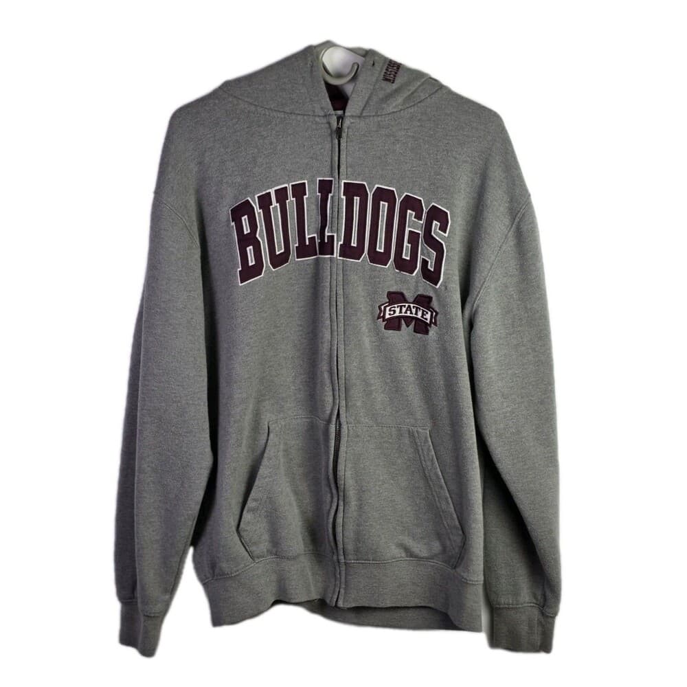 Colosseum Mississippi State Bulldogs Large Gray & Maroon Full Zip Hoodie Set - Thumbnail 11