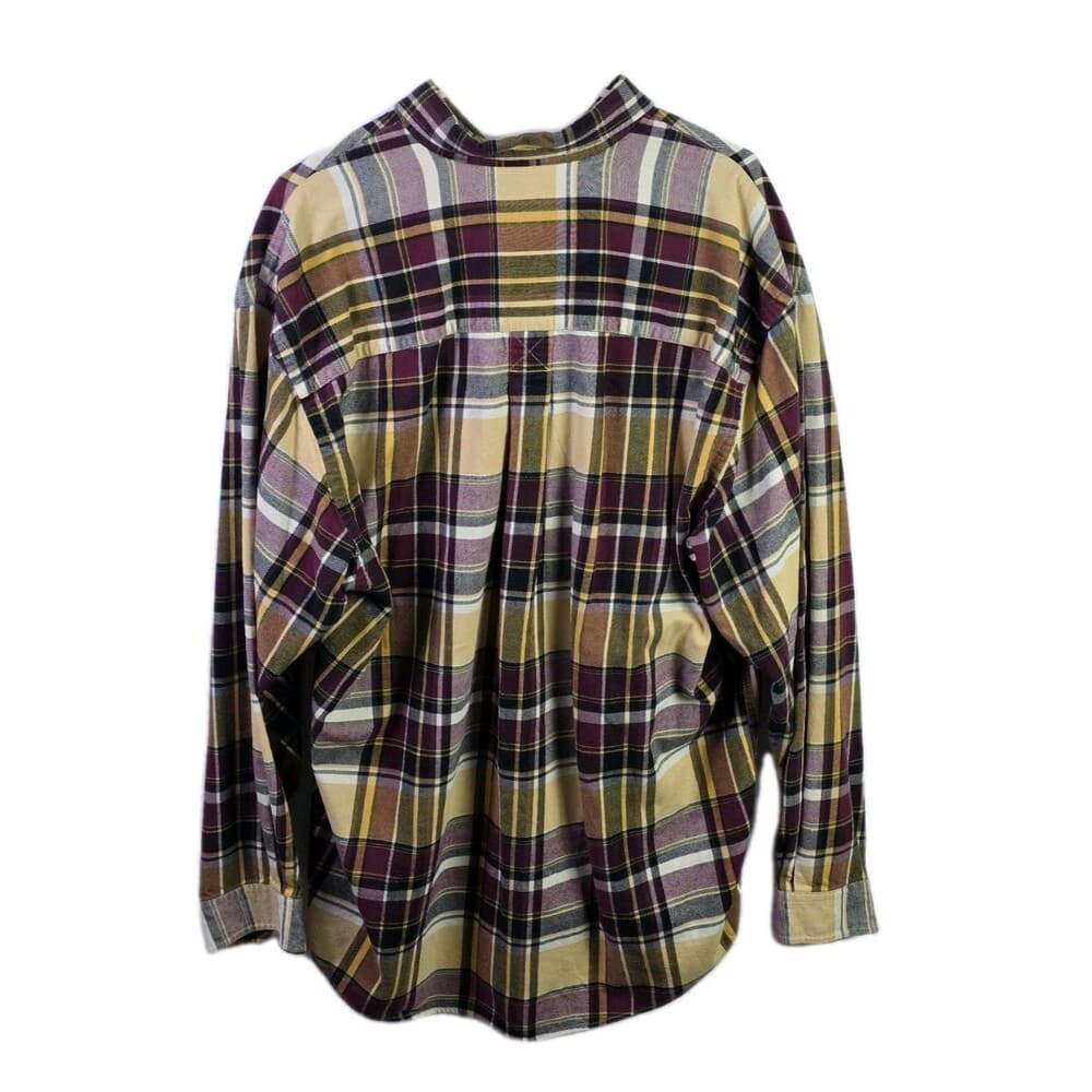 Eddie Bauer Men's Large Tall Plaid Heavy Cotton Flannel Long‎ Sleeve Shirt. - Thumbnail 5
