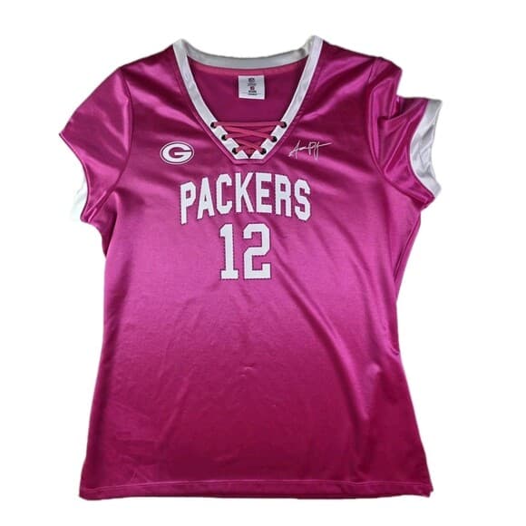 Team Apparel Women's Large Pink Green Bay Packers Brett Farve Jersey‎ - Thumbnail 11