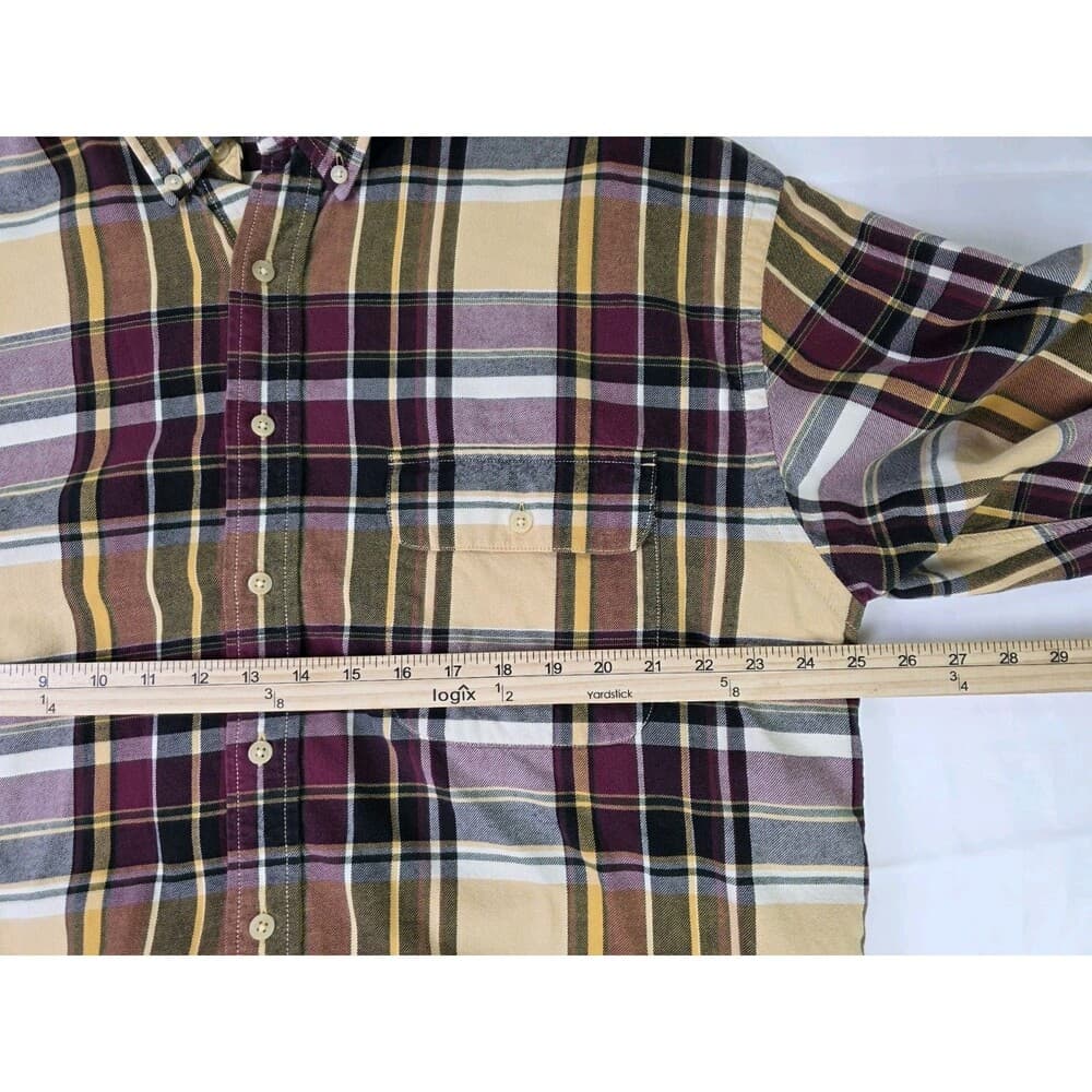 Eddie Bauer Men's Large Tall Plaid Heavy Cotton Flannel Long‎ Sleeve Shirt. - Thumbnail 3