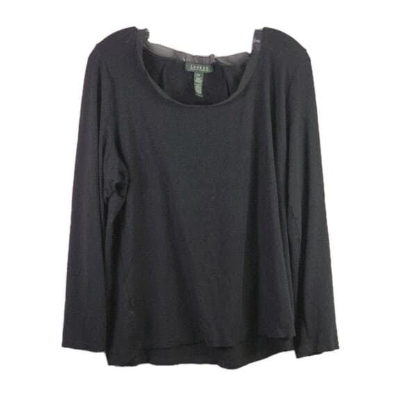 Lauren Ralph Lauren Women's 2X Black Short Sleeve Shirt - Thumbnail 11