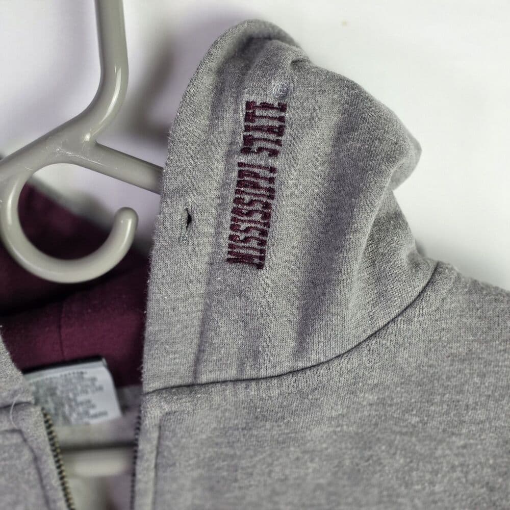 Colosseum Mississippi State Bulldogs Large Gray & Maroon Full Zip Hoodie Set - Thumbnail 2