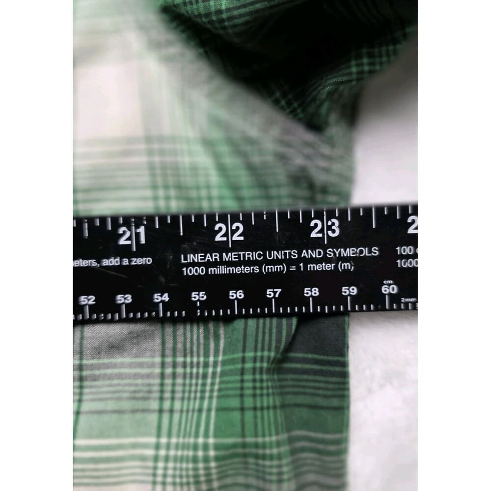 Ariat Rebar Men's Large Green Plaid Short Sleeve Workwear Button Down Shirt - Thumbnail 8
