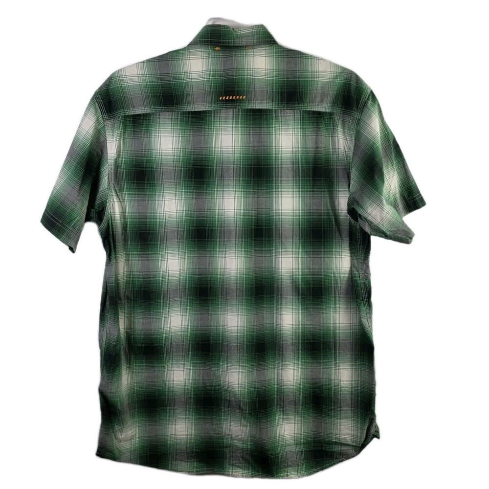 Ariat Rebar Men's Large Green Plaid Short Sleeve Workwear Button Down Shirt - Thumbnail 9