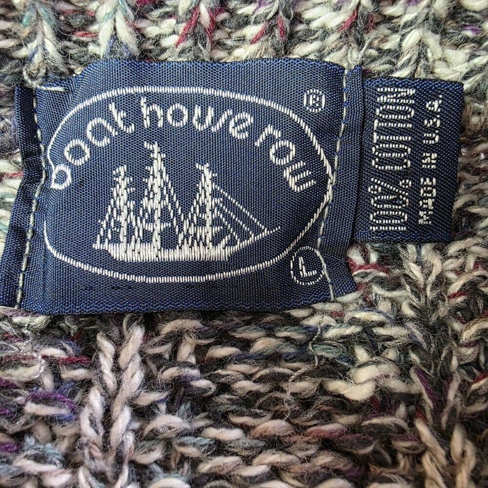 Vintage‎ Boathouse Row Men’s Large Grey Sweater 100% Cotton Made In USA - Thumbnail 2