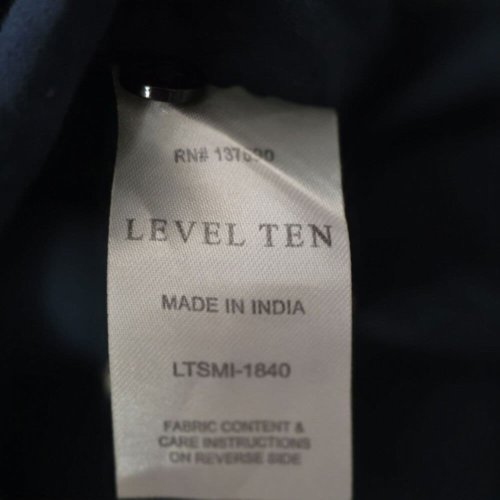 Level Ten Mens Small Blue Geometric Short Sleeve Button Up Shirt - Thumbnail 3