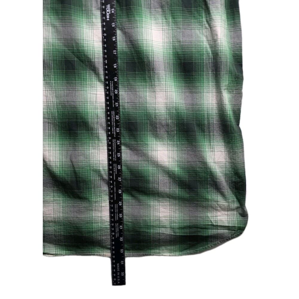 Ariat Rebar Men's Large Green Plaid Short Sleeve Workwear Button Down Shirt - Thumbnail 11
