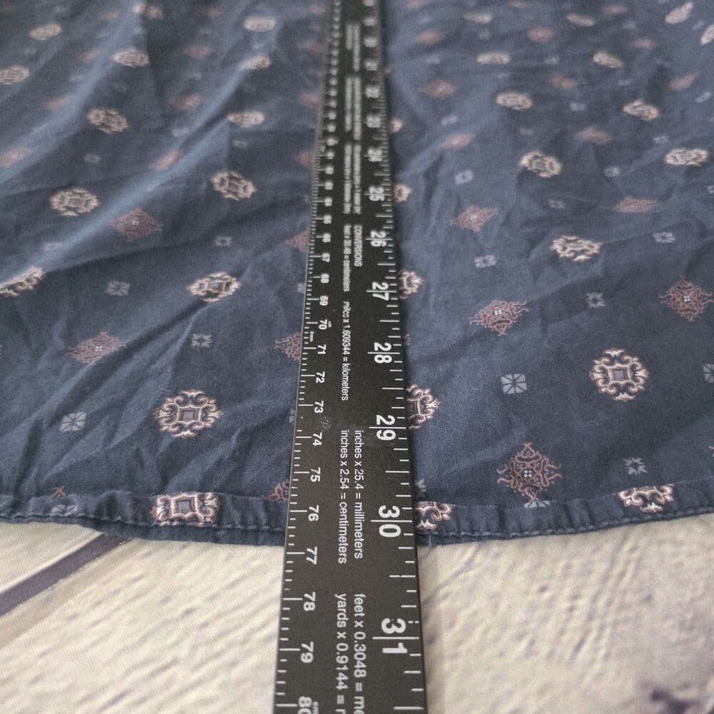 Level Ten Mens Small Blue Geometric Short Sleeve Button Up Shirt - Thumbnail 8