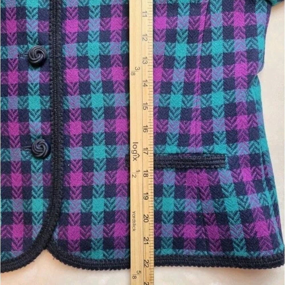 Pendleton Houndstooth‎ Women's Size 12 Wool Blazer Usa - Thumbnail 6