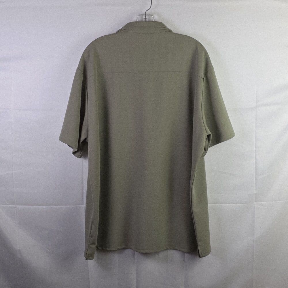 COOFANDY Mens Olive Short Sleeve Cuban Collar‎ Shirt Casual Button Down XL - Thumbnail 7